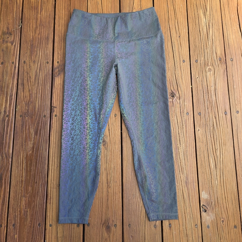 90 Degree Iridescent Rainbow Leggings L